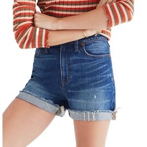 Madewell High Rise Cuffed Denim Shorts